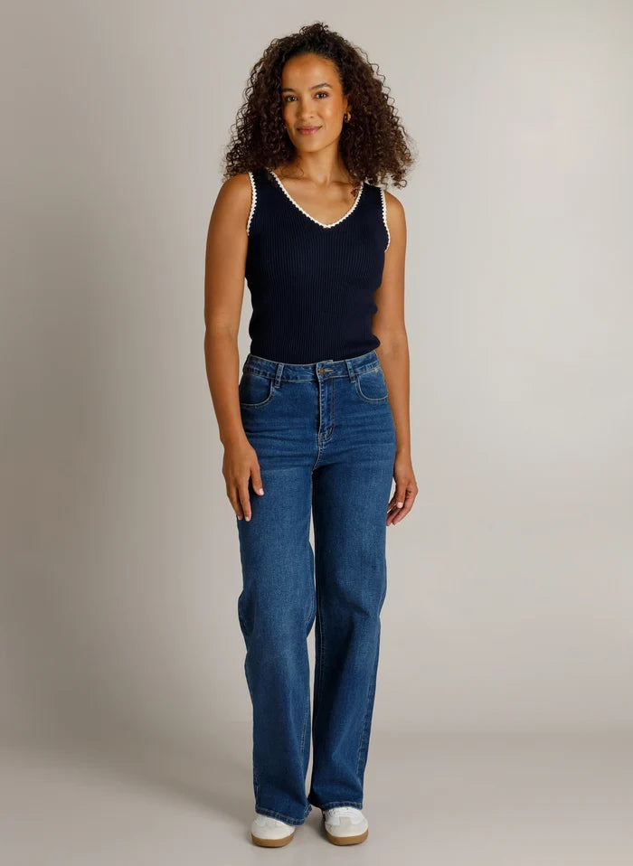 Ivy Beau Herena Navy Knit Vest