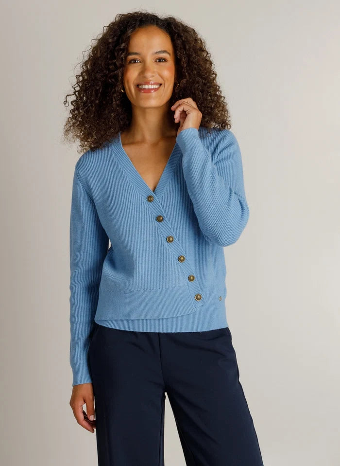 Ivy Beau Hester Asymmetric Sky Blue Cardigan