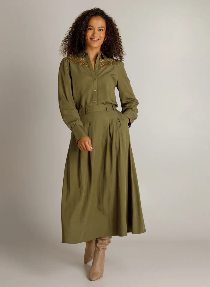 Ivy Beau Harleen Green Midi Skirt