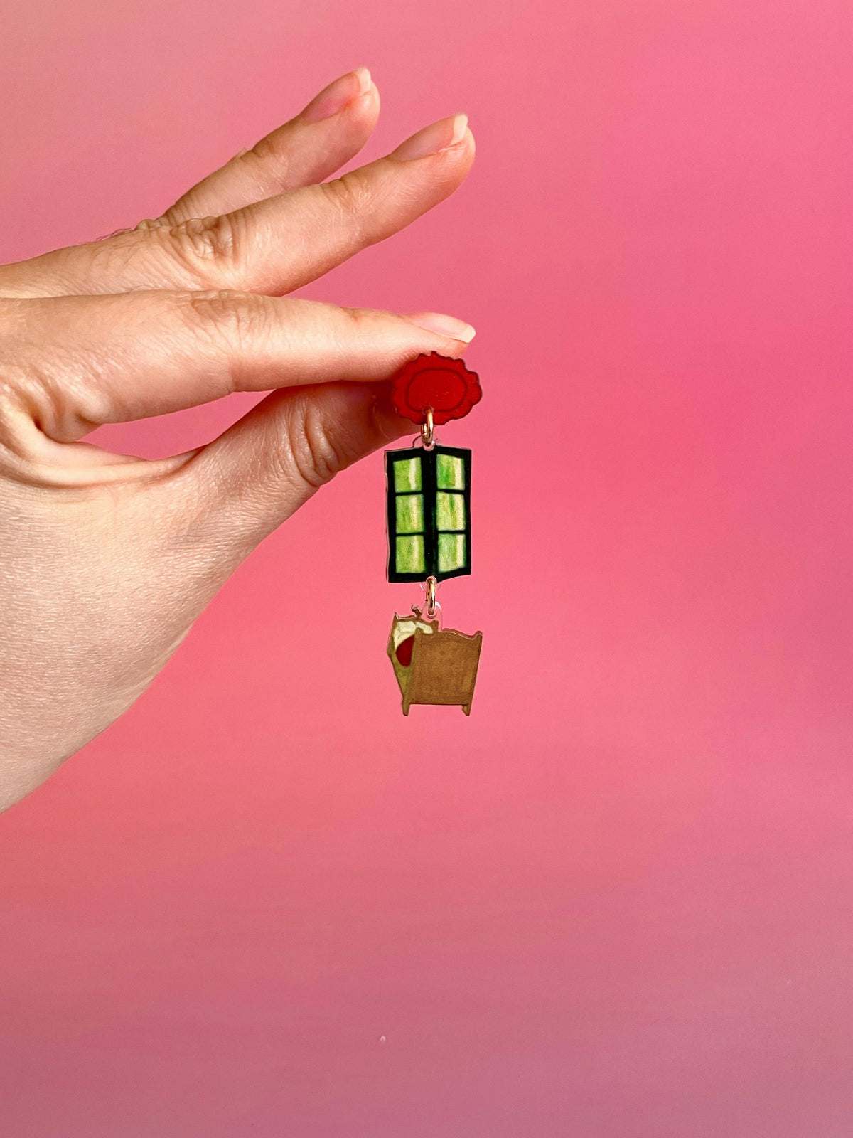 Wearable Masterpiece Earrings: Vincent Van Gogh, The Bedroom
