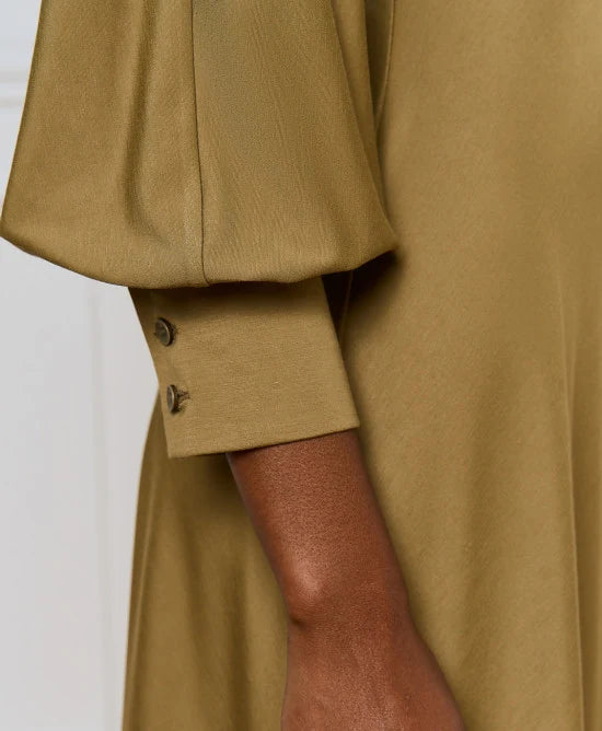 Access Olive Green Jersey Maxi Dress With Open Back