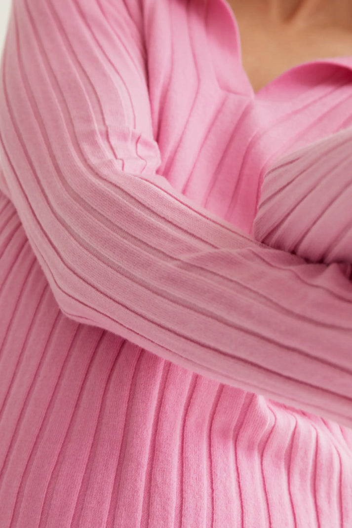 Compania Fantastică Pink V Neck Long Sleeve Jumper