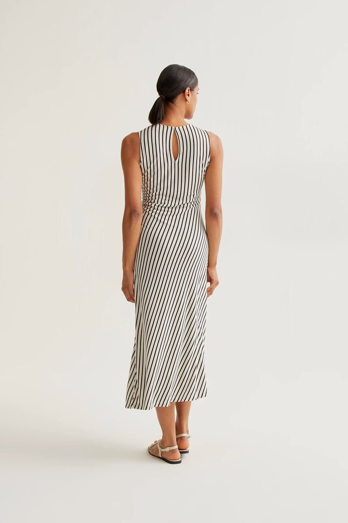 Compania Fantastică Black & White Striped Jersey Dress