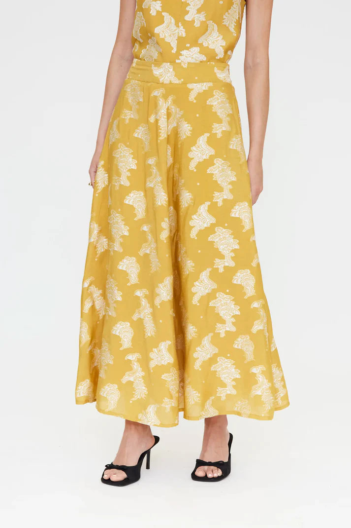 Compania Fantastică Mustard Jacquard Skirt