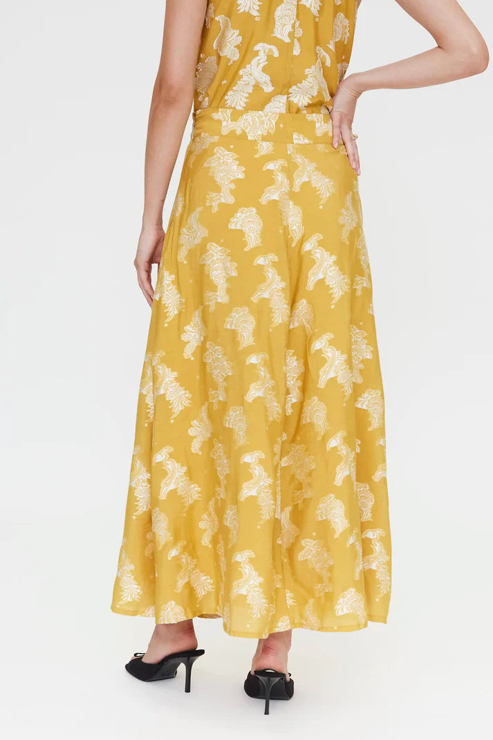 Compania Fantastică Mustard Jacquard Skirt