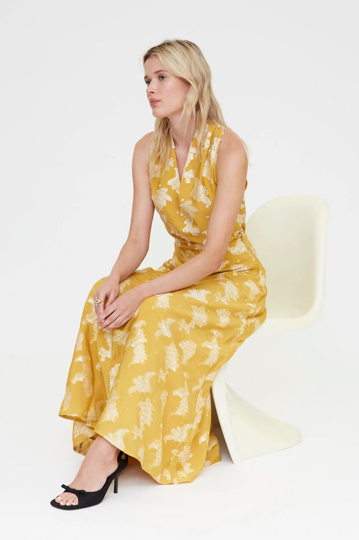 Compania Fantastică Mustard jacquard Top