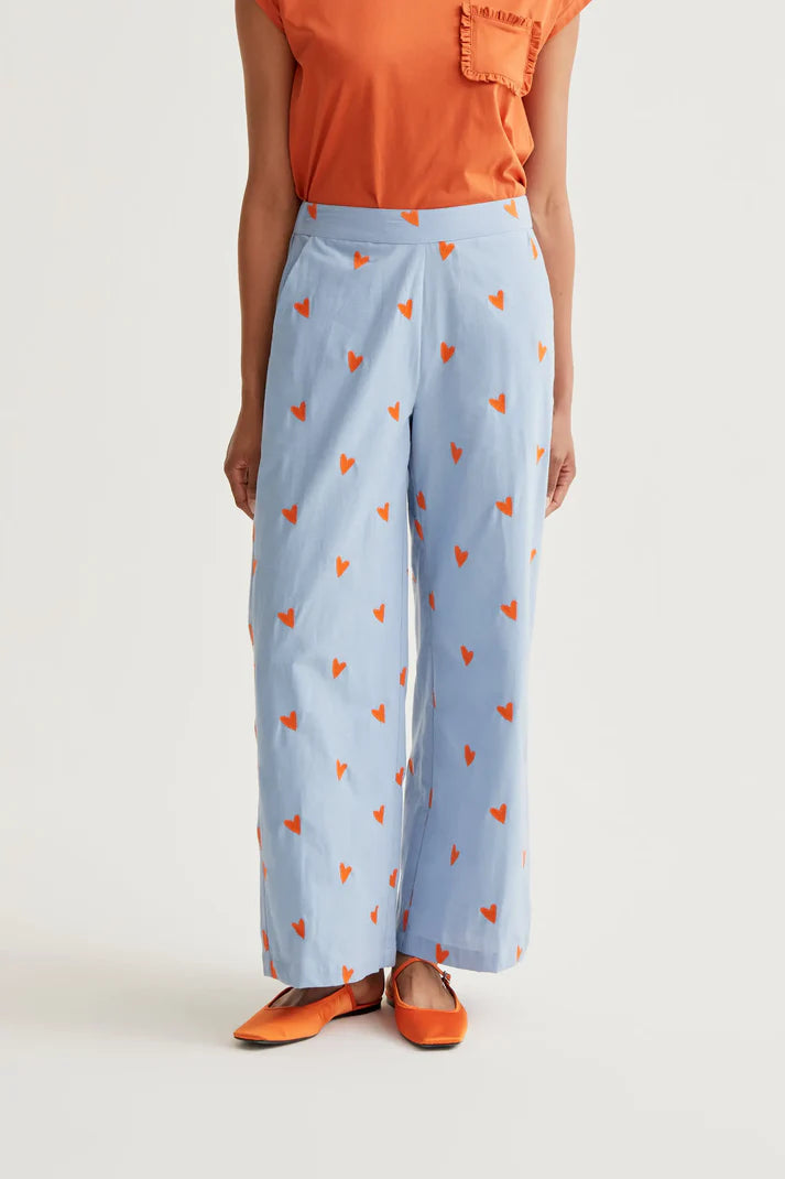 Compania Fantastică Heart Embroidered Trouser