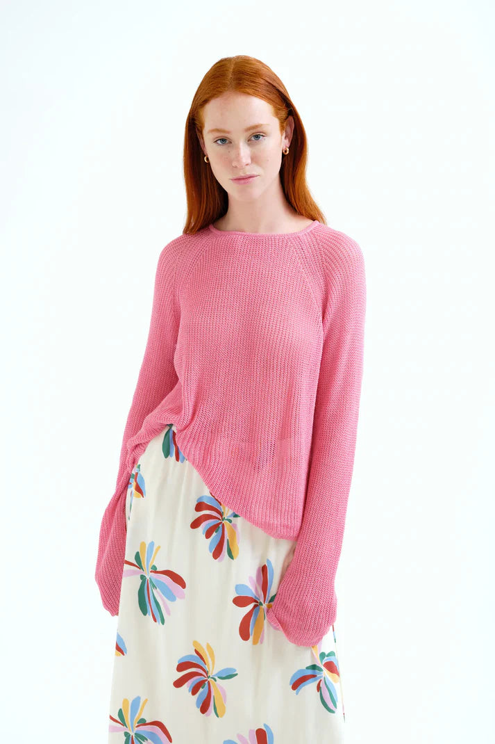 Compania Fantastică Pink Loose Knit Jumper