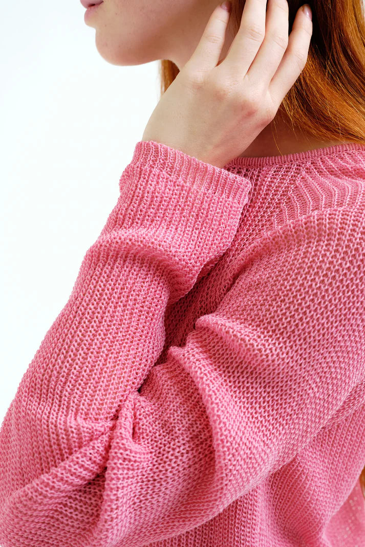Compania Fantastică Pink Loose Knit Jumper