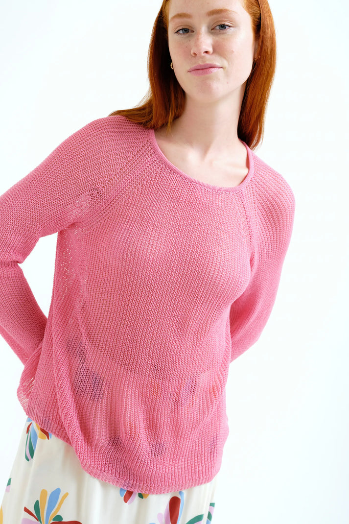 Compania Fantastică Pink Loose Knit Jumper