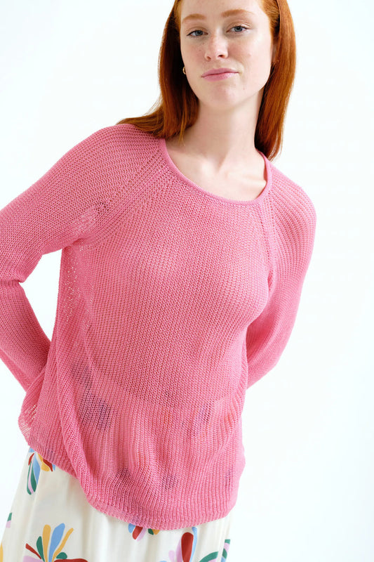 Compania Fantastică Pink Loose Knit Jumper