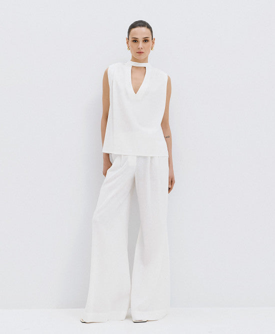 Access White Cut-Out Top