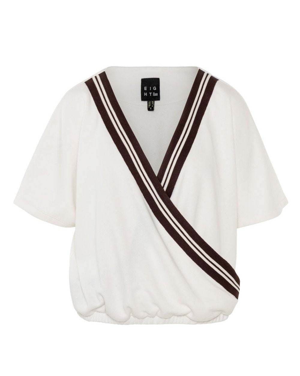 Access Wrap Sweatshirt Top with Striped Detail.