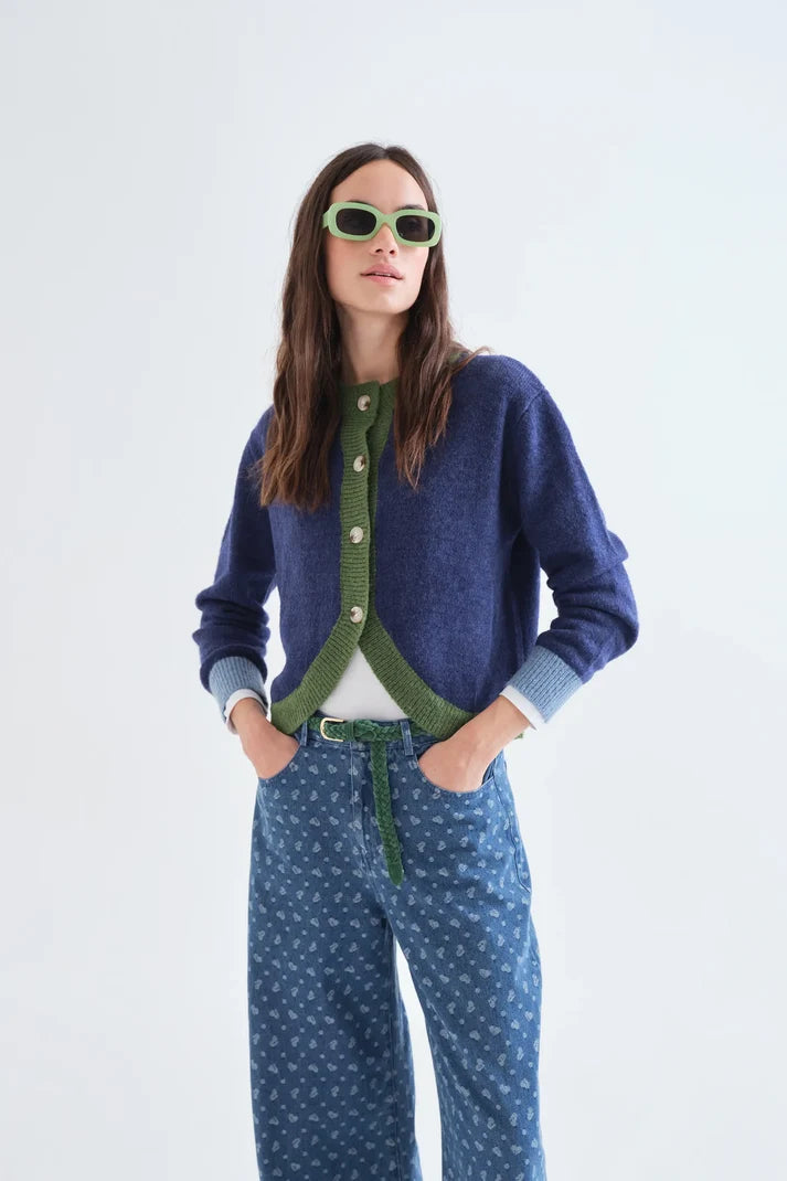 Compania Fantastică Blue & Green Cardigan
