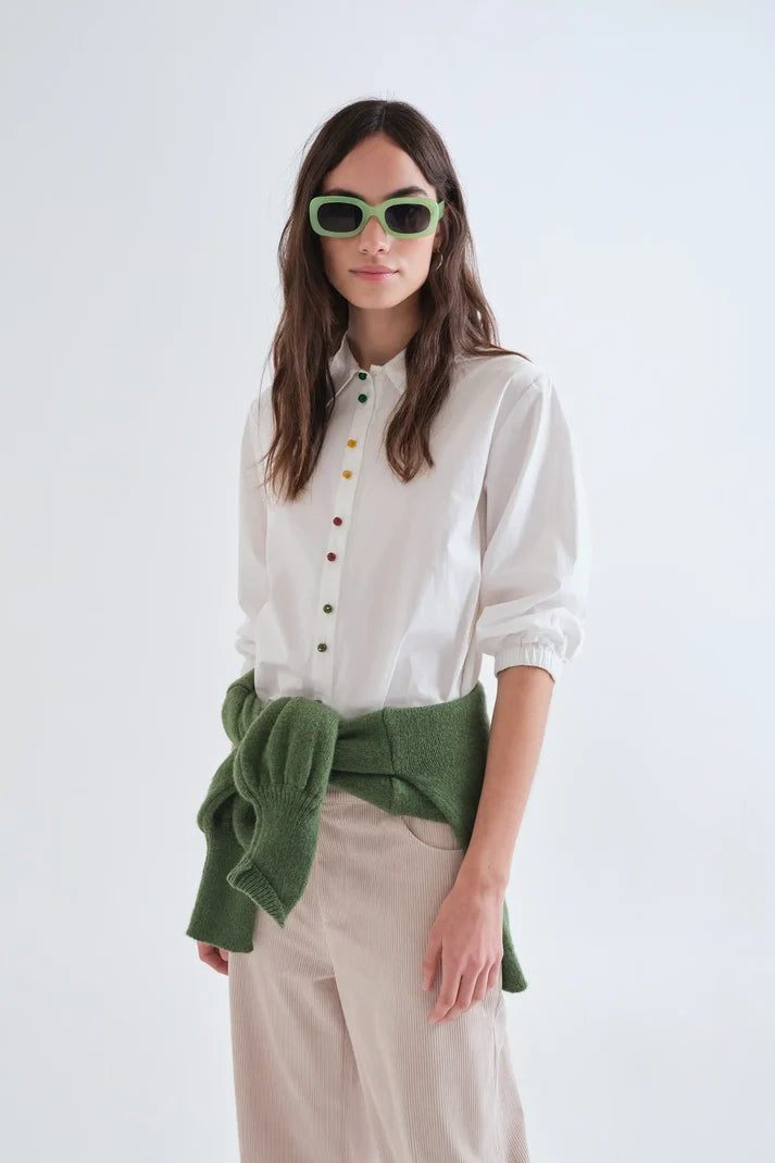 Compania Fantastică White Shirt with 'Jewel' Buttons