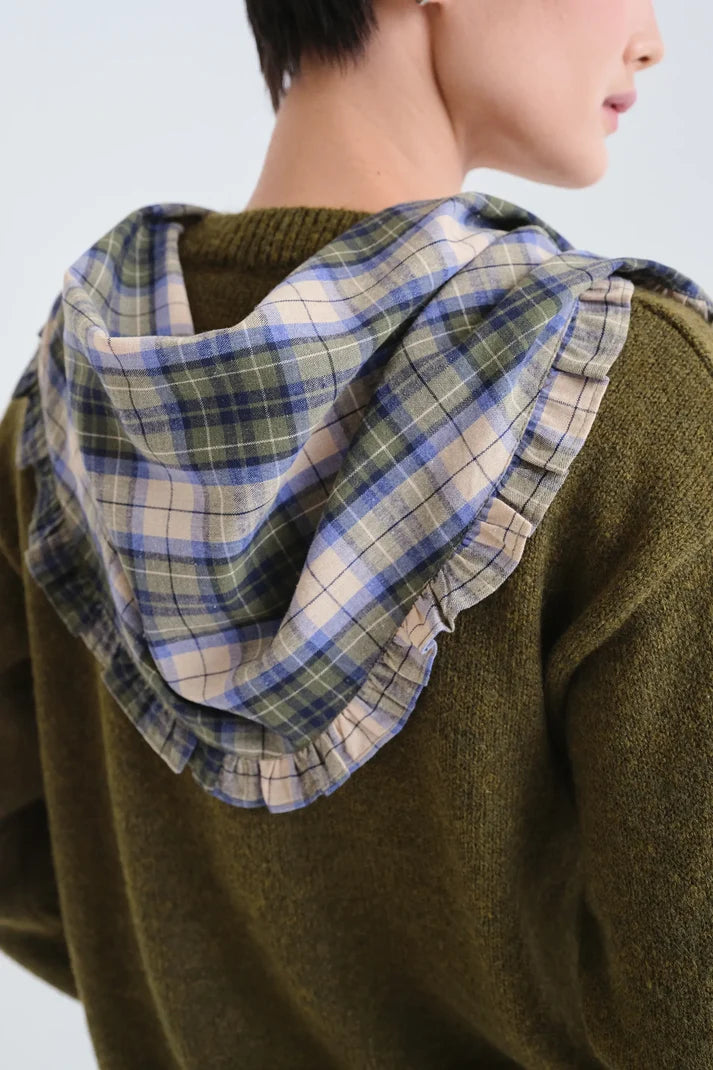Green & Blue Check Plaid Scarf