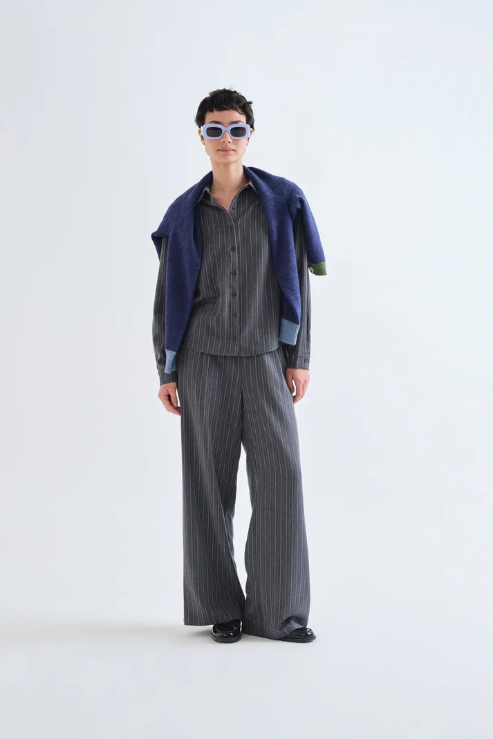 Compania Fantastică Grey Pinstripe Trousers