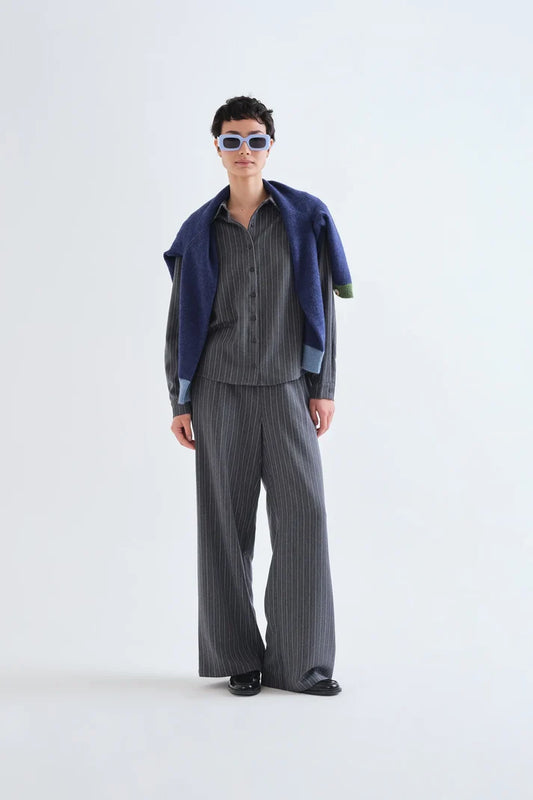 Compania Fantastică Grey Pinstripe Trousers