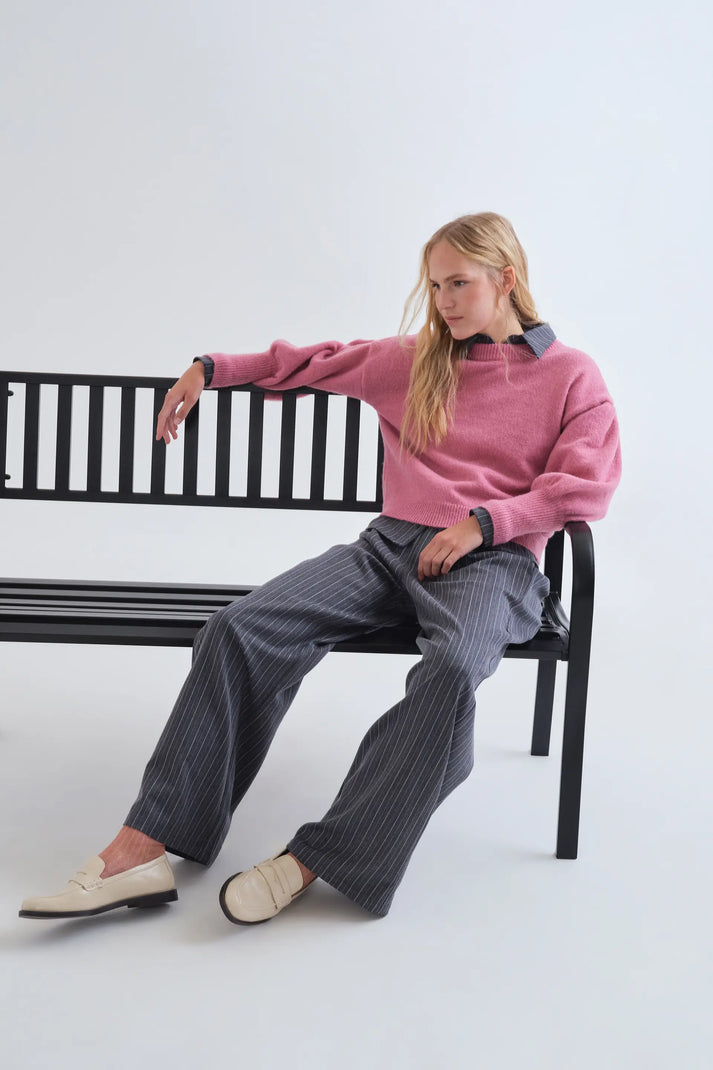 Compania Fantastică Grey Pinstripe Trousers