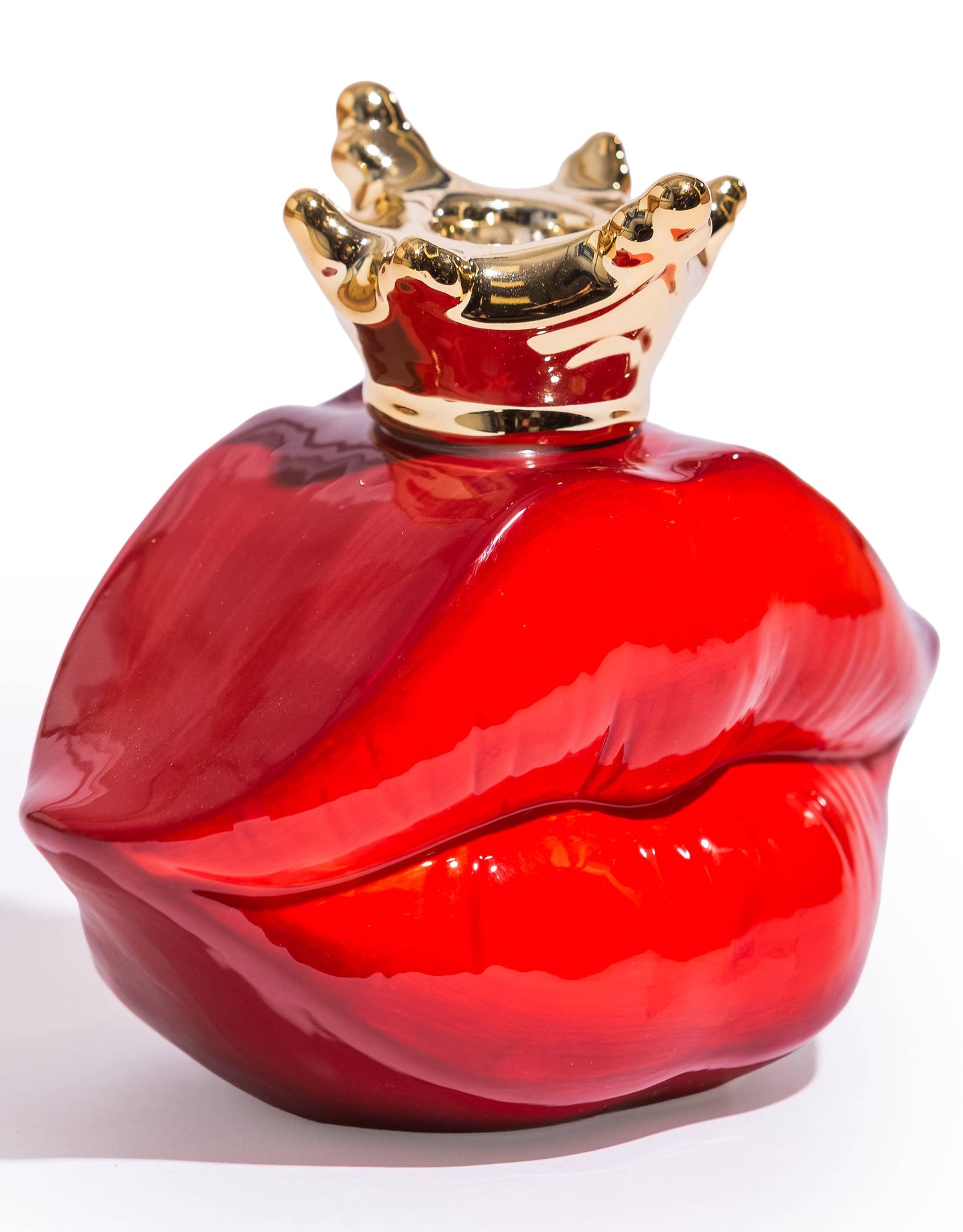 'Queen Of Lips' Red Ceramic Candle Holder