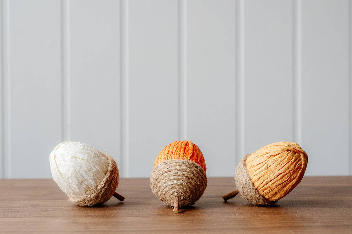 Rope and Raffia Acorns