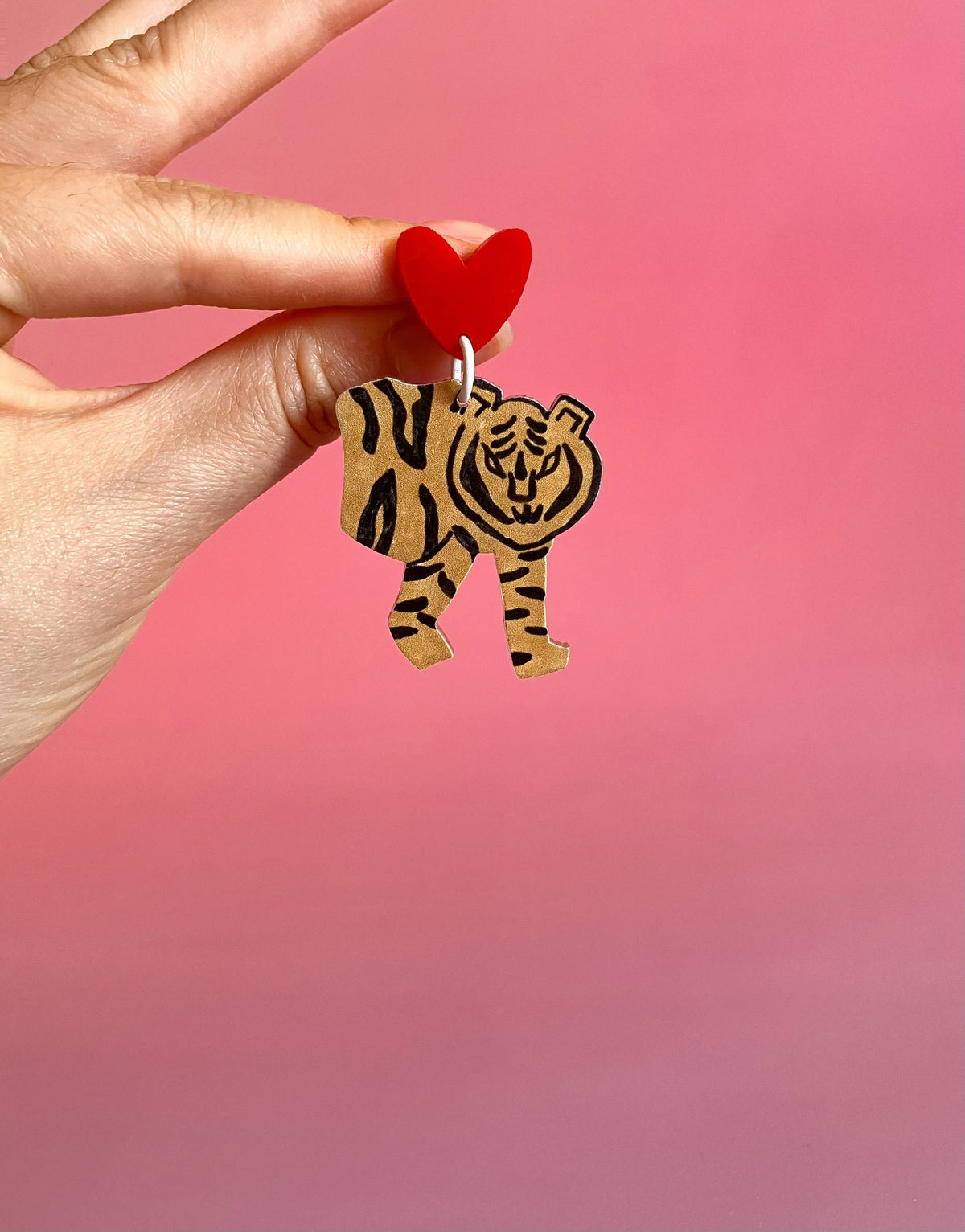 Half and Half Tiger Earrings