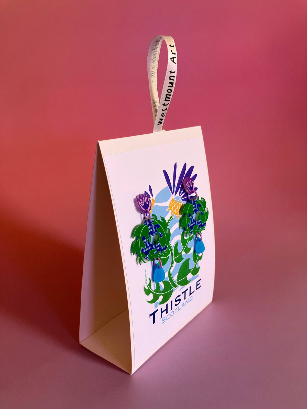 Botanical wearables Earrings: Scottish Thistle