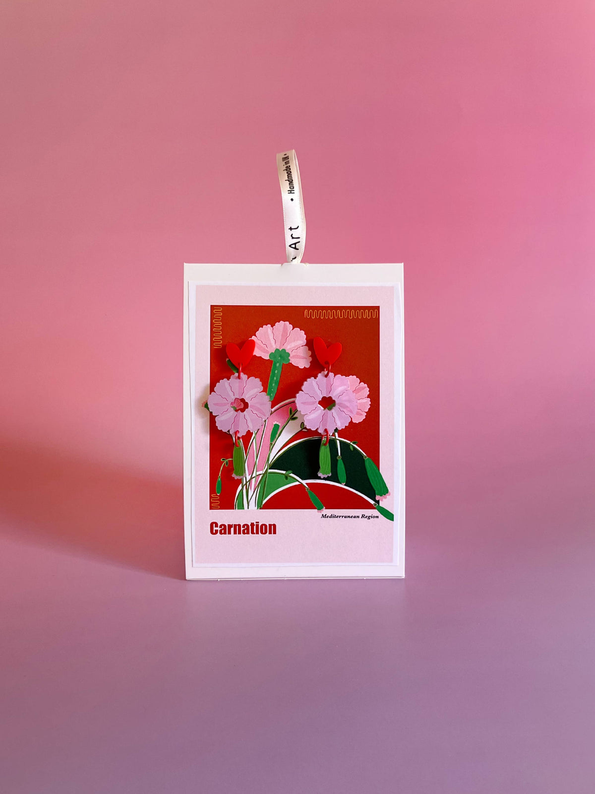 Botanical Wearable Earrings: Carnation