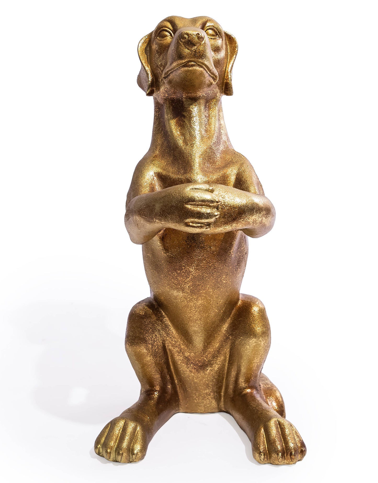 "Helpful Hound" Umbrella Stand in Antique Gold