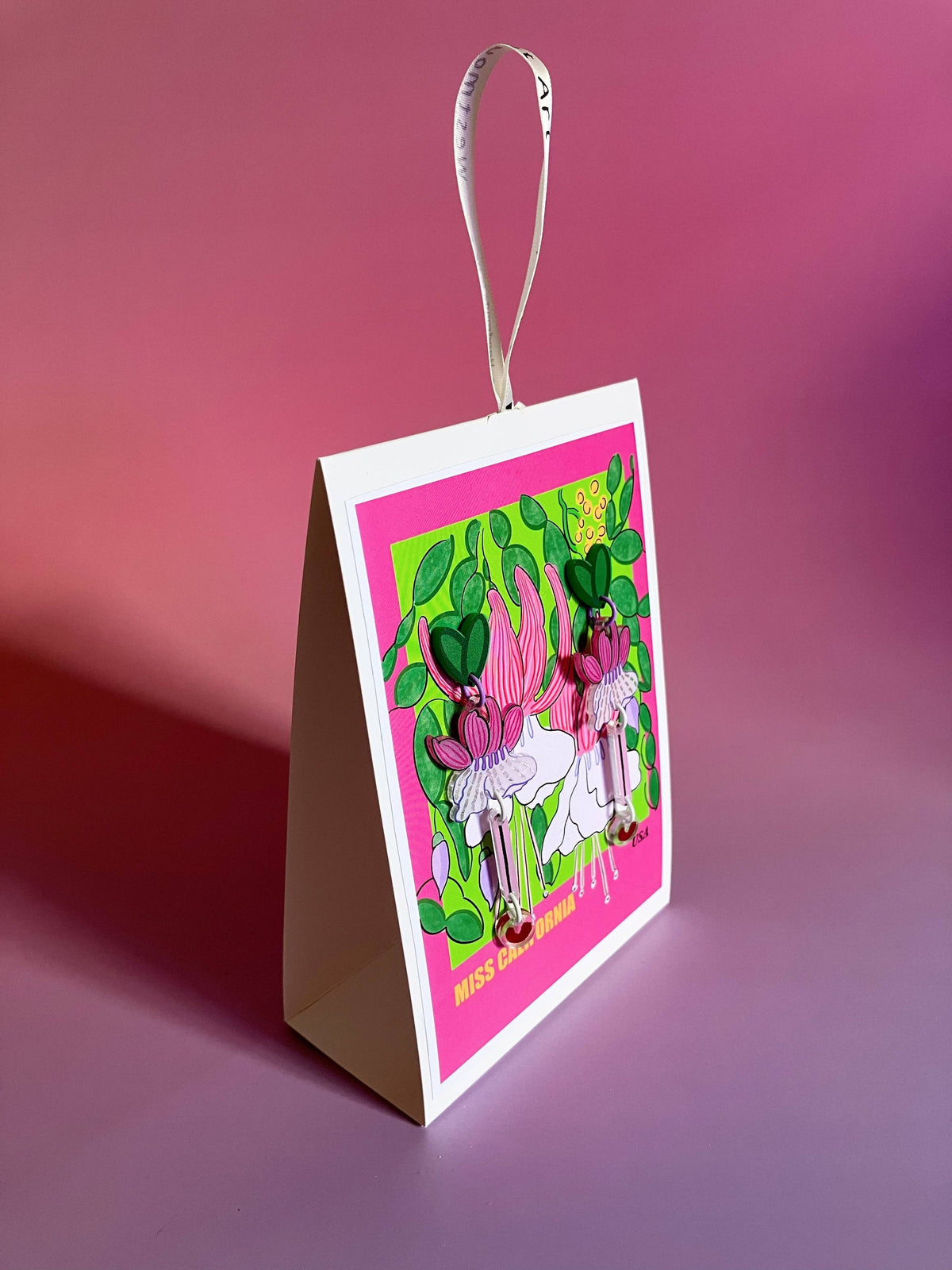 Botanical Wearable Earrings: Miss California/American Fuchsia