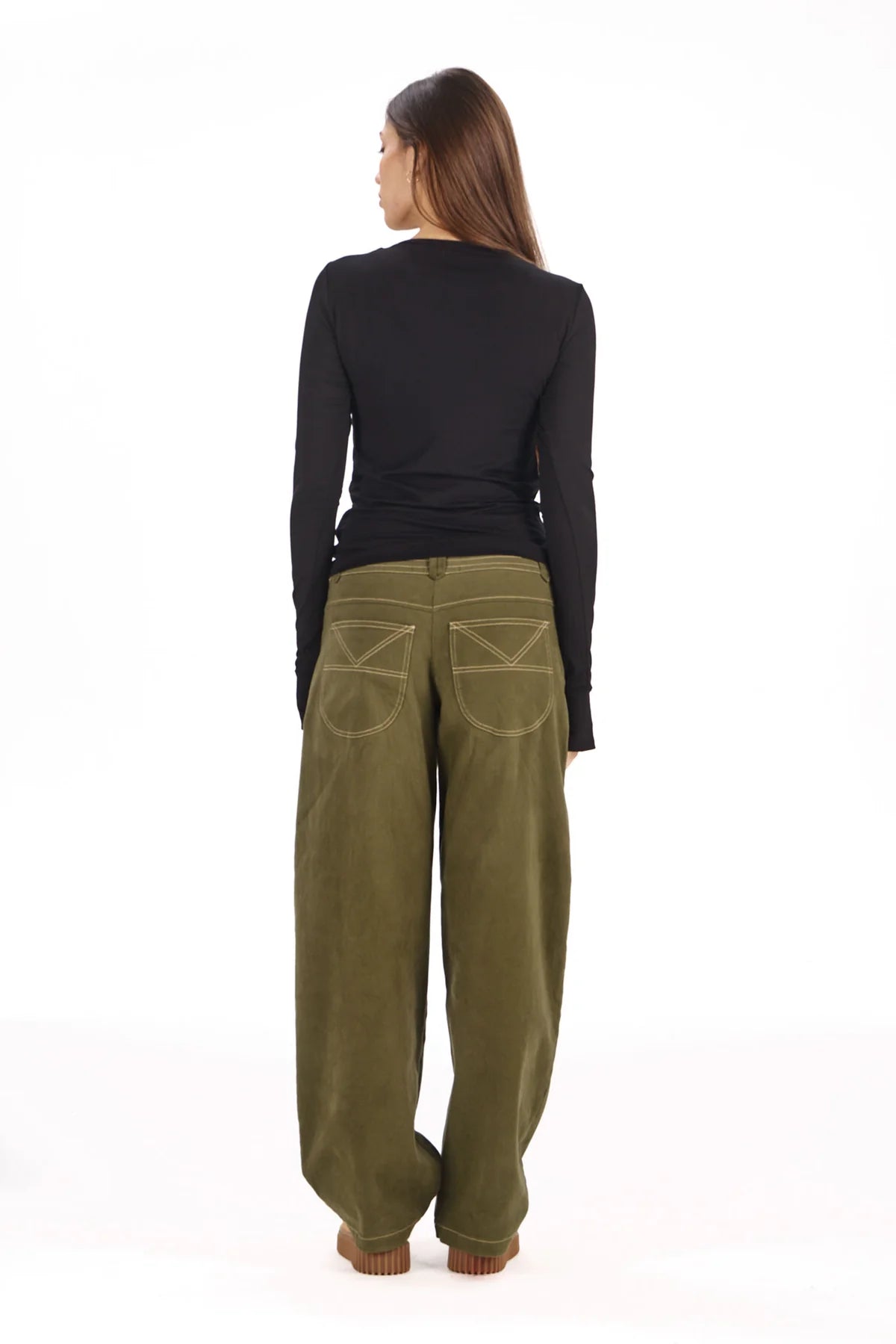 Komodo Chai Long Sleeve Peephole Black Top