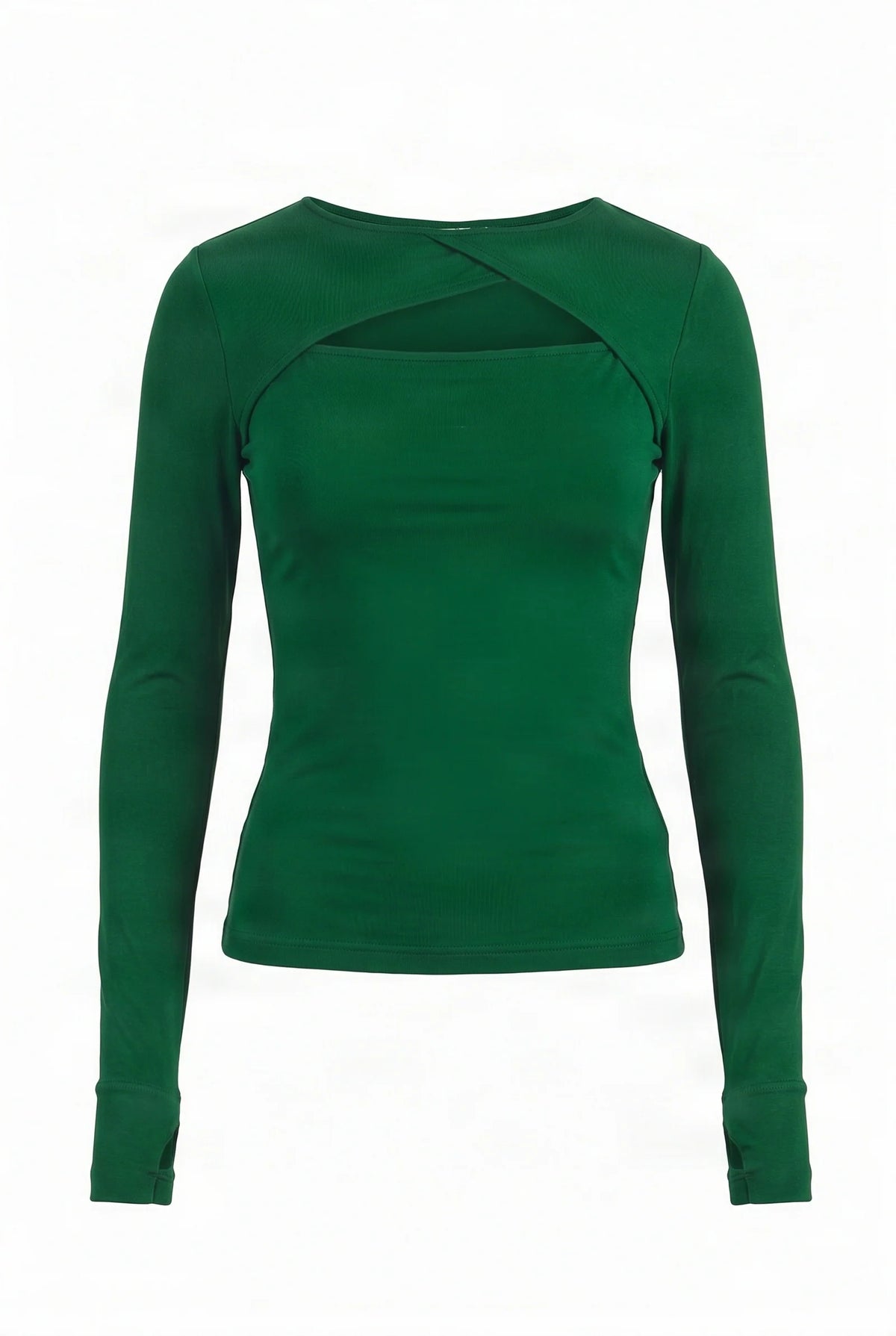 Komodo Chai Long Sleeve Peephole Green Top