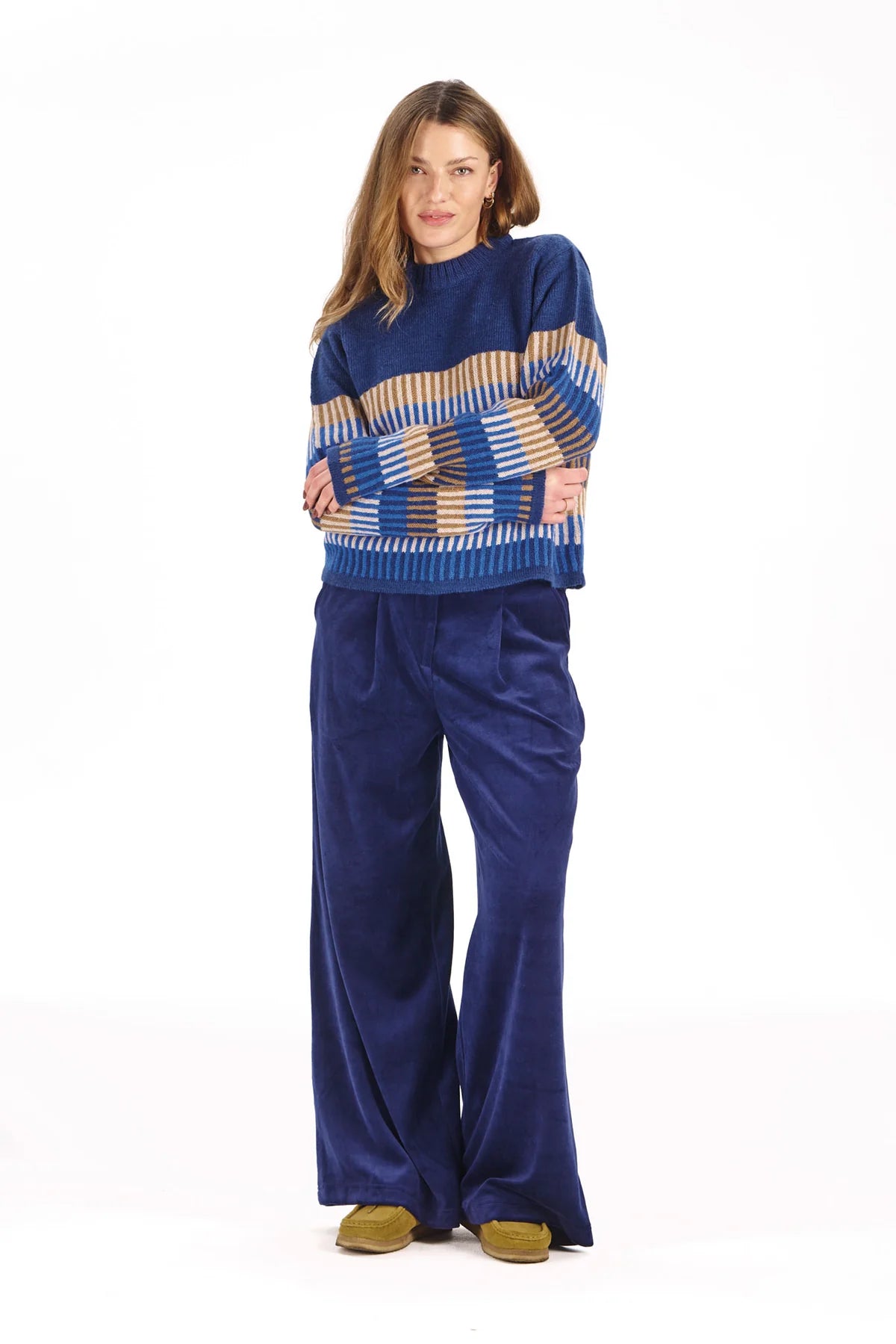 Komodo Sofia Blue Velvet Trousers