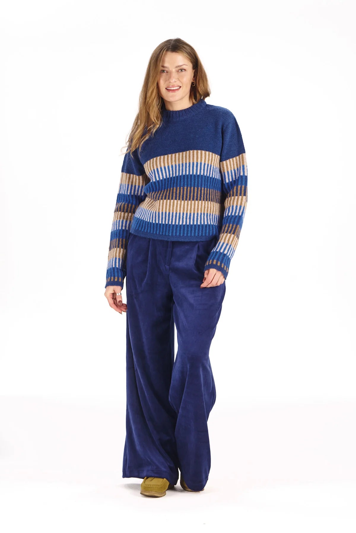 Komodo Sofia Blue Velvet Trousers