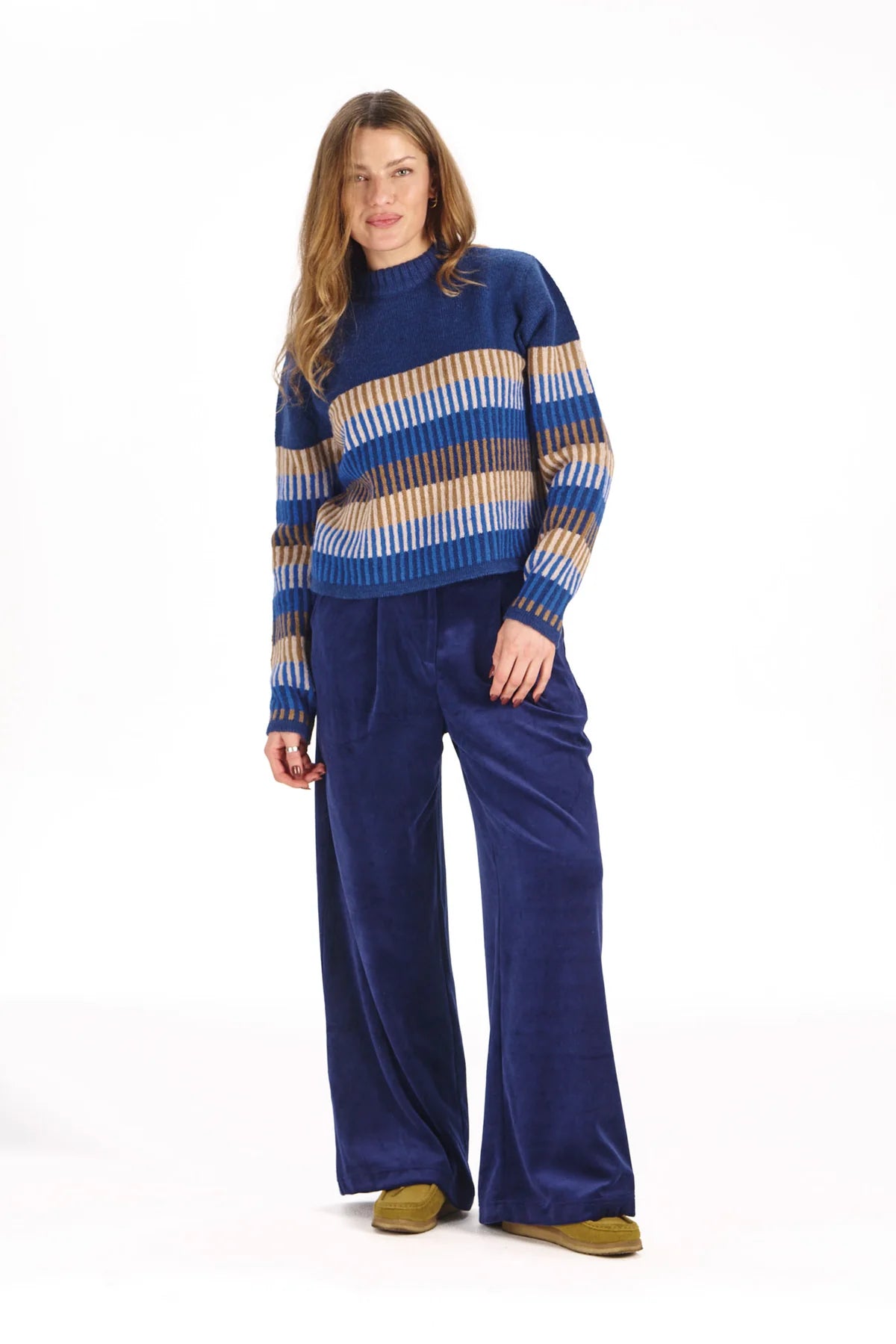 Komodo Sofia Blue Velvet Trousers