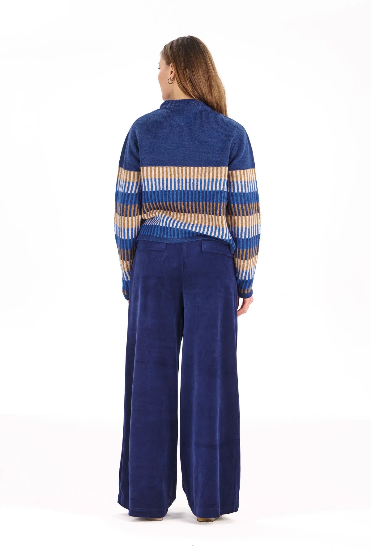 Komodo Sofia Blue Velvet Trousers
