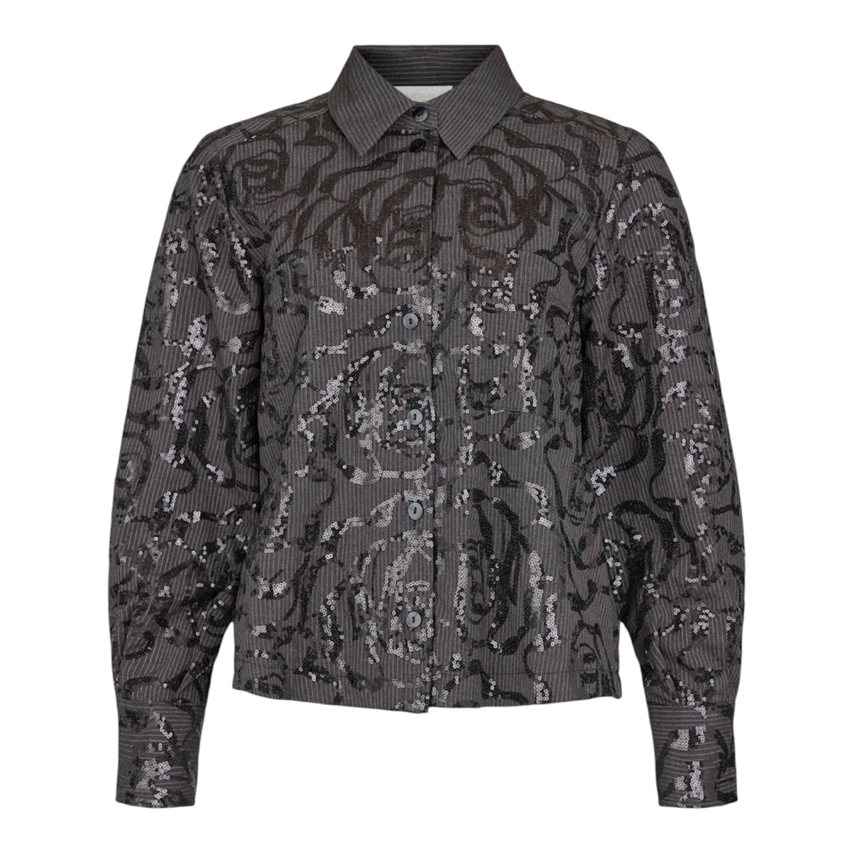 Noen Grey Pinstripe Jacket/Shirt with Sparkle Detail