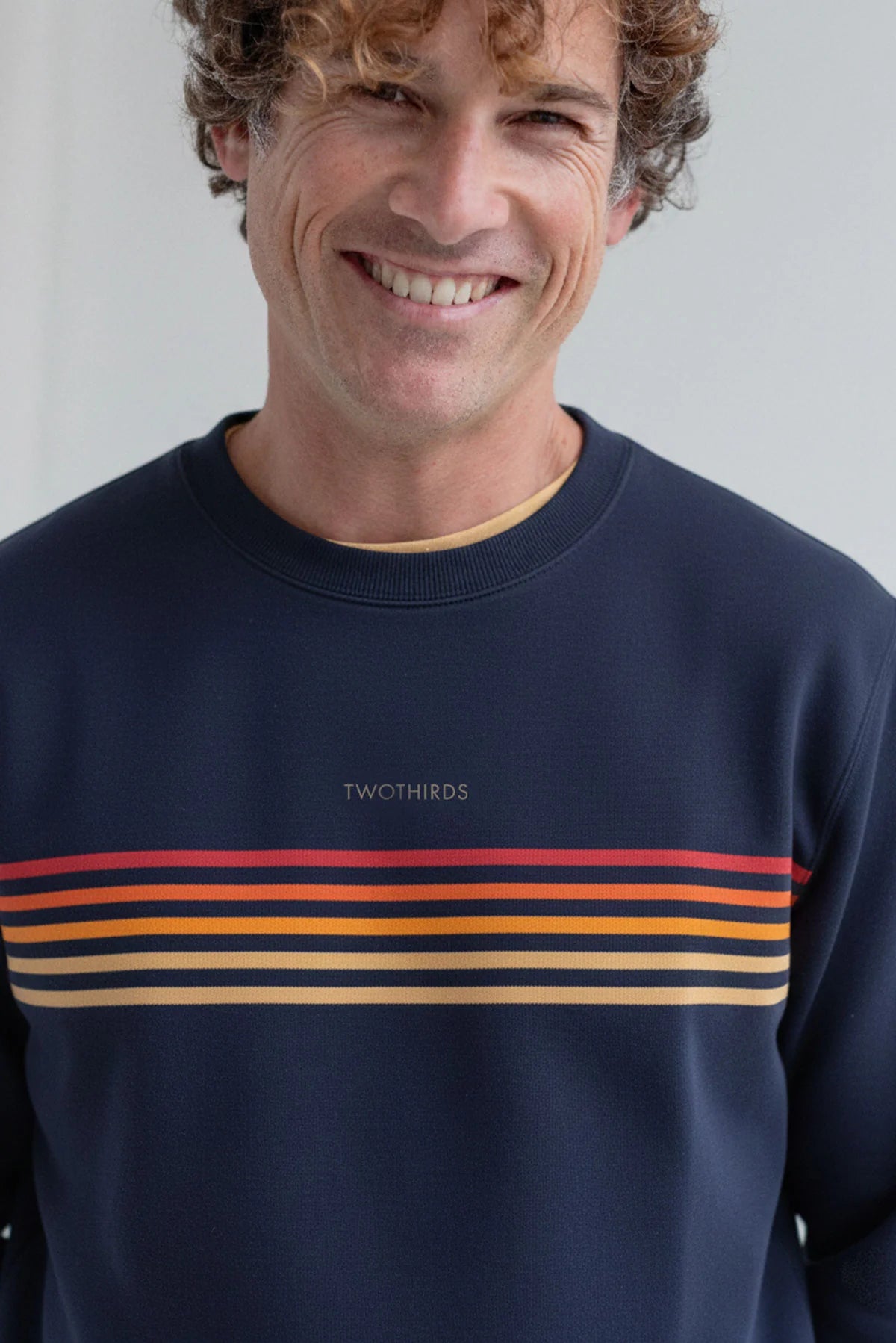 Two Thirds Fanore Navy Cotton Sweatshirt with Coloured Stripes
