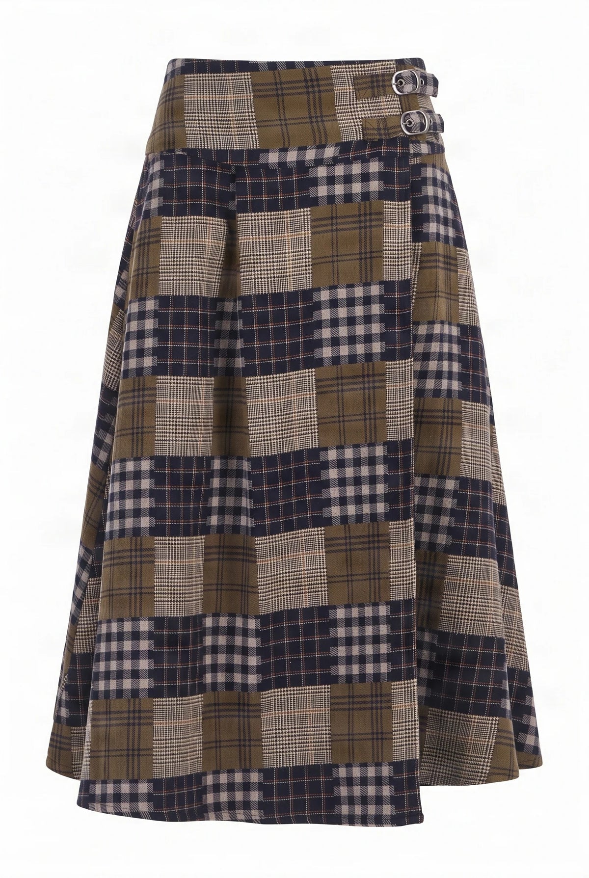 Komodo Harriet Navy Check Kilt Skirt