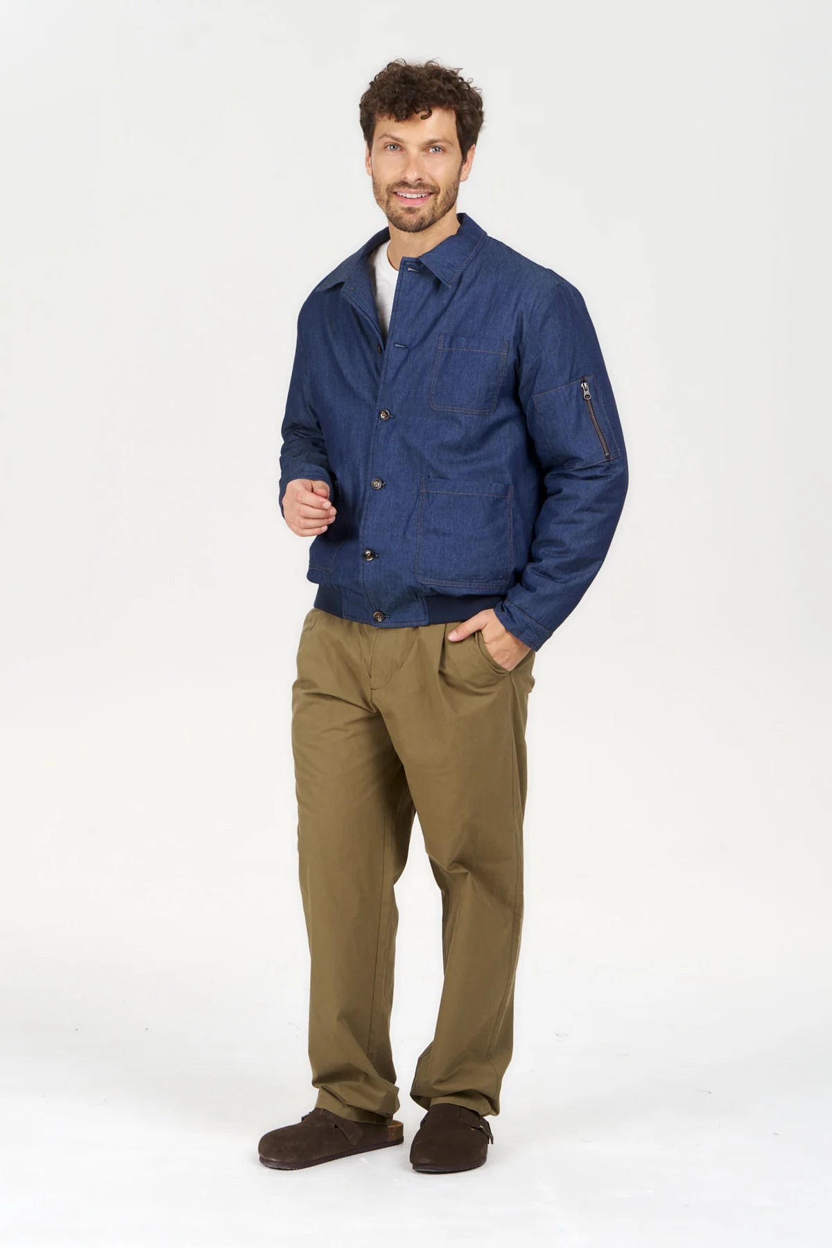Komodo Nile Blue Cotton Padded Bomber Jacket