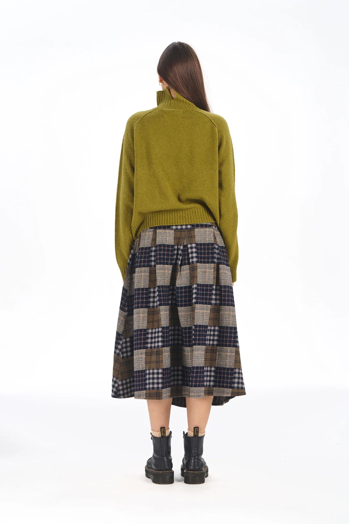 Komodo Harriet Navy Check Kilt Skirt