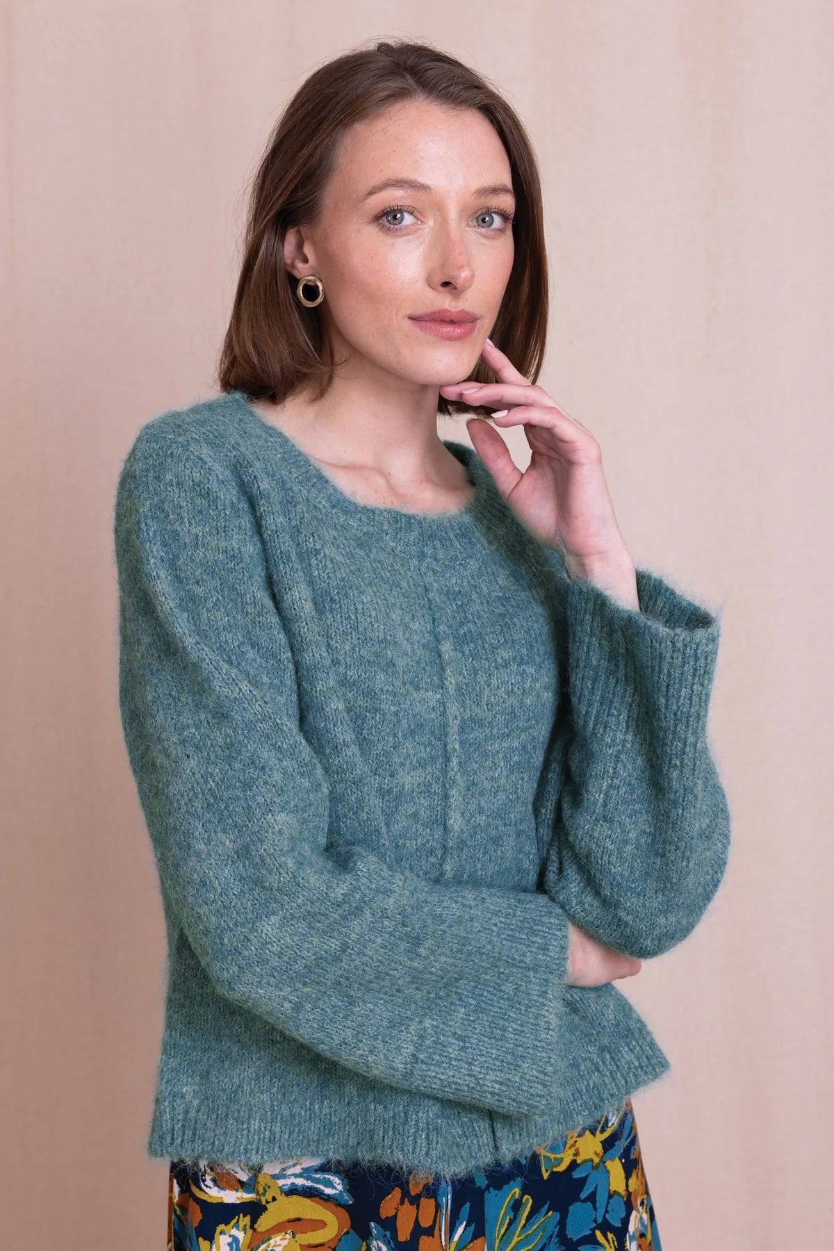 Nomads Duck Egg Blue Cropped Jumper