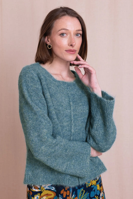 Nomads Duck Egg Blue Cropped Jumper