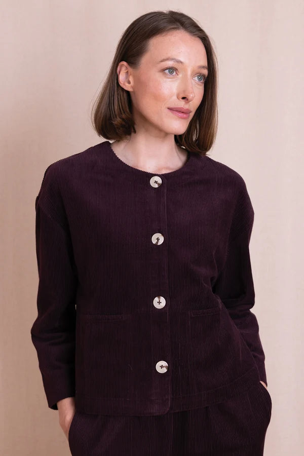 Nomads Burgundy Cord Cropped Jacket