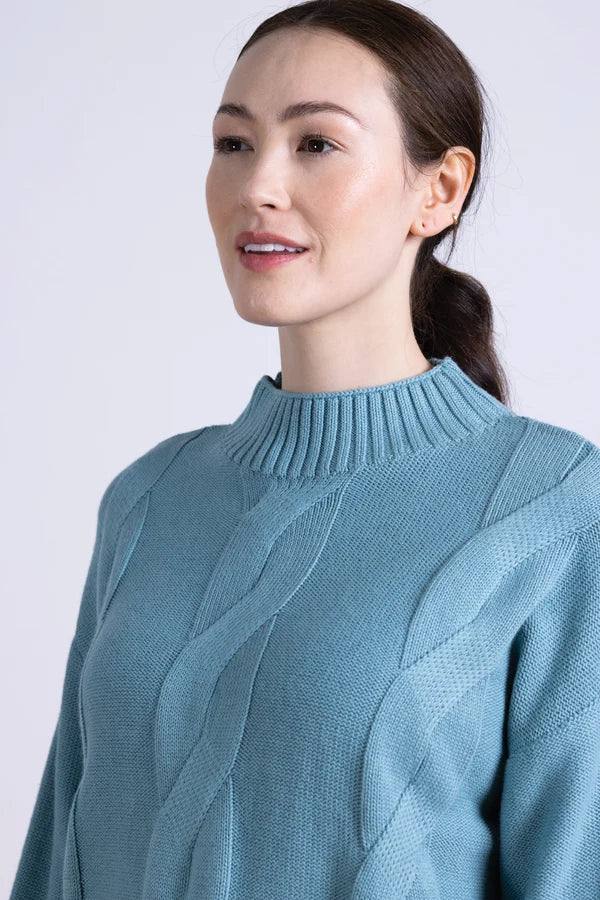Nomads Arctic Blue Cable Knit Jumper
