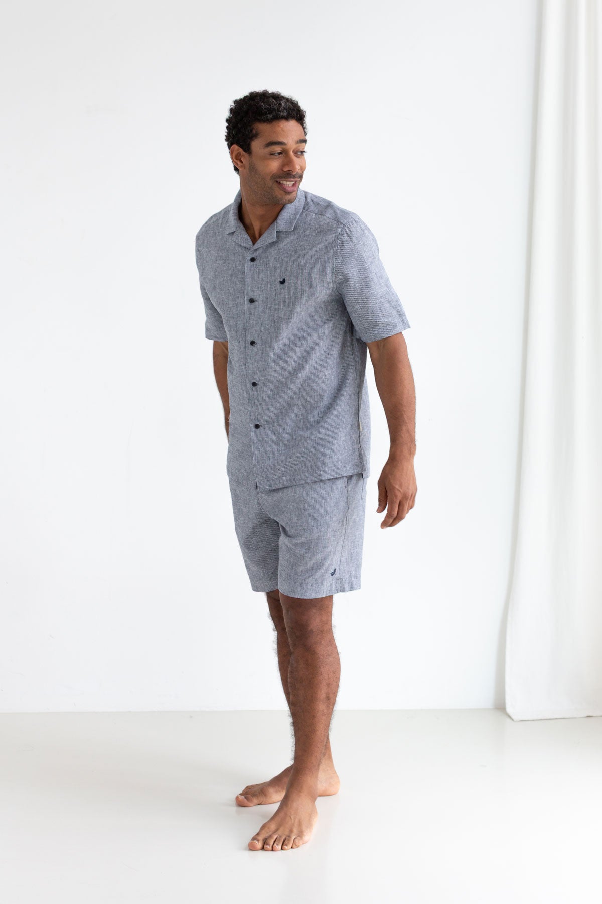Two Thirds Navy Stripe Olivera Short Sleeve Shirt