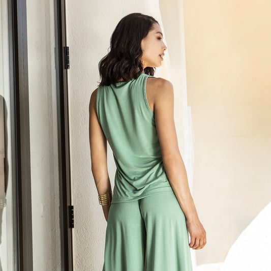 Aggel Aloe Green Vest Top
