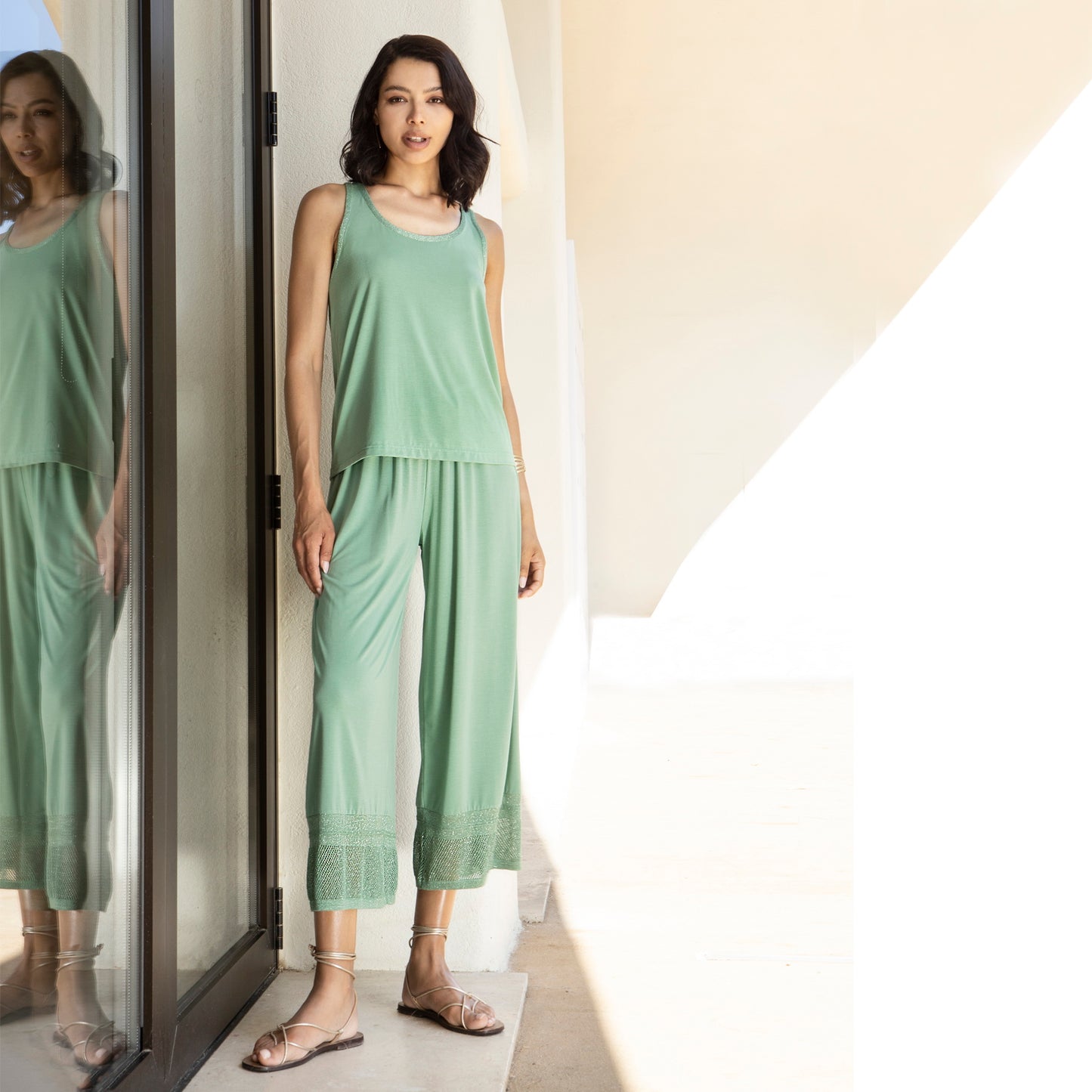 Aggel Aloe Green Vest Top