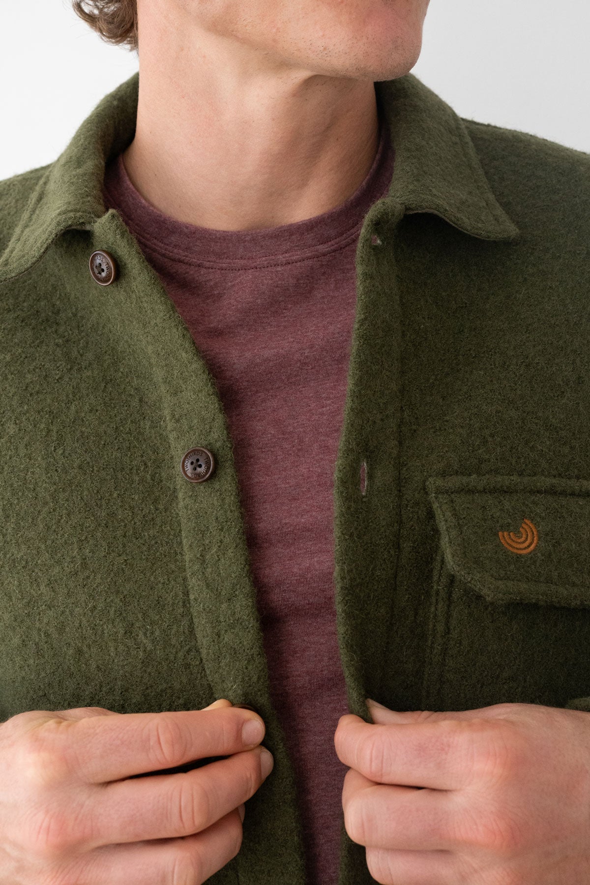 Two Thirds Streedagh Moss Green Wool Jacket