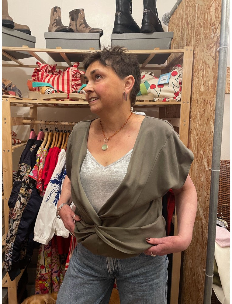 Access Fashion Olive Green Reversible Top